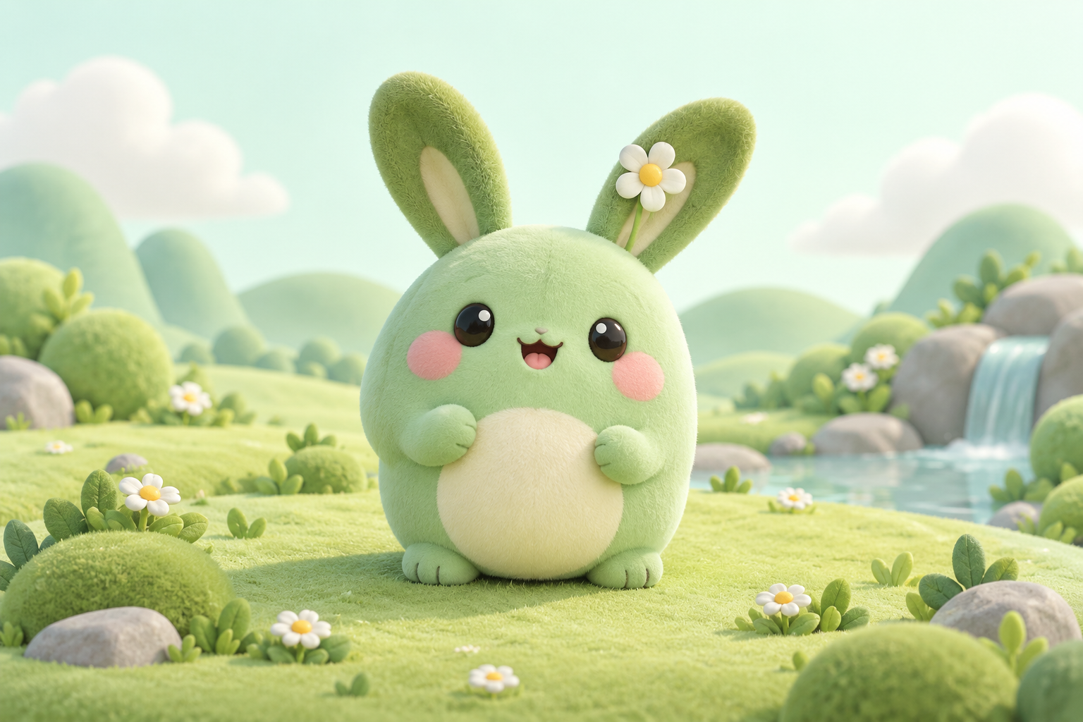 A cozy Littlekin sanctuary with a small creature at home